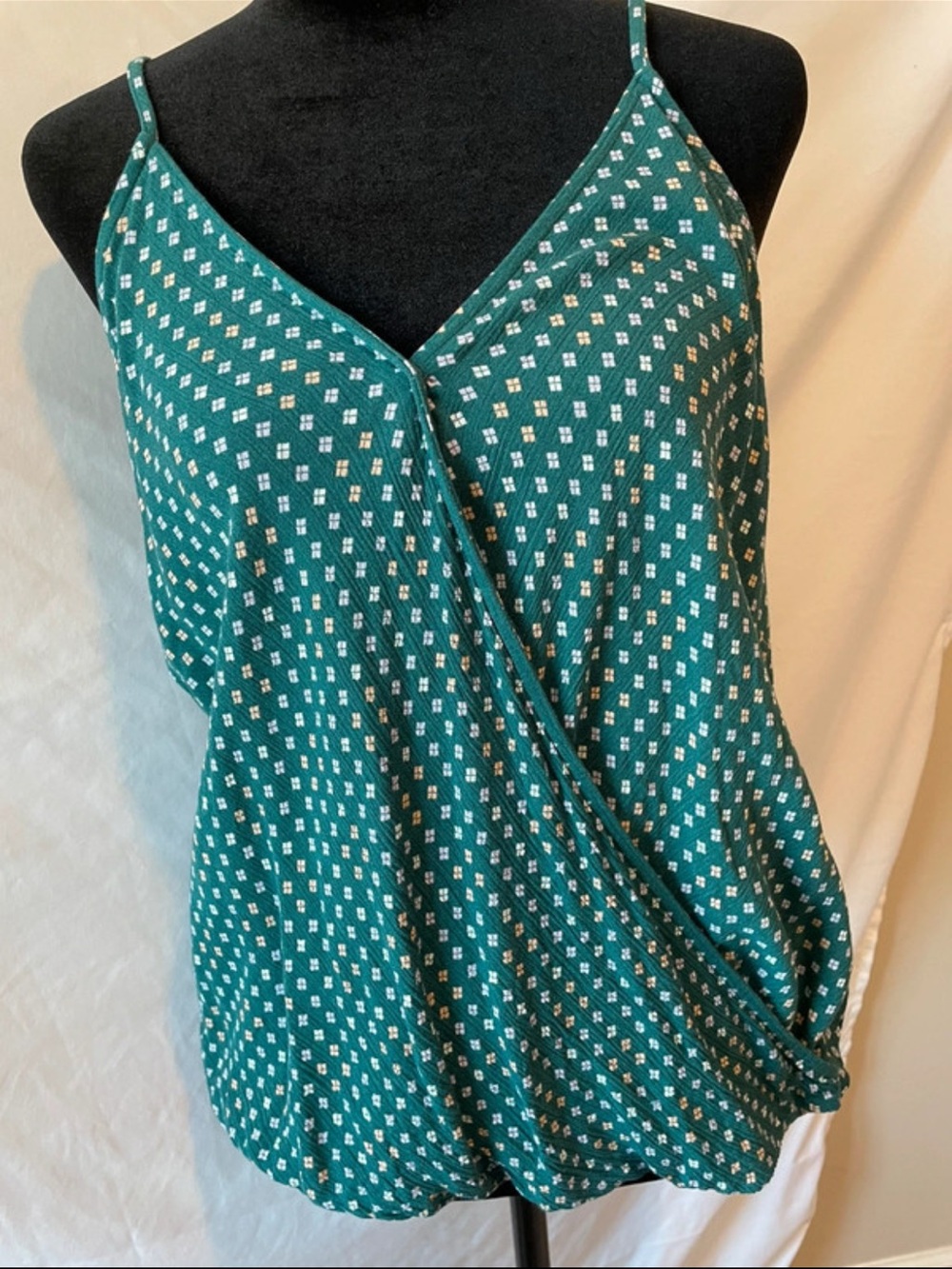 Market & Spruce Teal Green Printed Surplice Cami